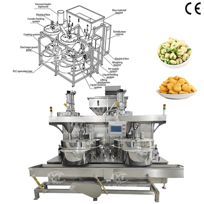 Un buen precio. Máquina de recubrimiento de maní de doble estación 600-800 kg/h para snacks en línea