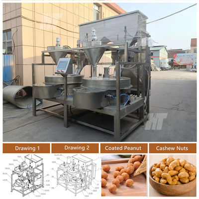 Máquina de recubrimiento de cacahuetes de control PLC totalmente automatizada