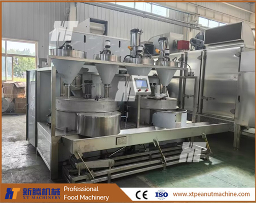 Máquina de recubrimiento automático de cacahuetes de precisión Control de temperatura Máquina de hamburguesas de cacahuetes