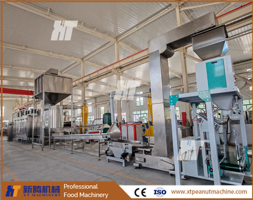 Línea de producción automática de tostado y blanqueo de cacahuetes