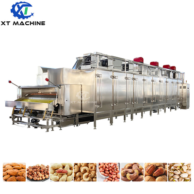 1000 kg/h Máquina de tostado de cacahuetes de tipo cinturón totalmente automática