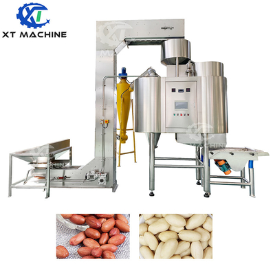 Un buen precio. Máquina peladora de avellanas de grado industrial 500-1000 kg/h, máquina blanqueadora de nueces y almendras con tasa de rotura del 98% en línea