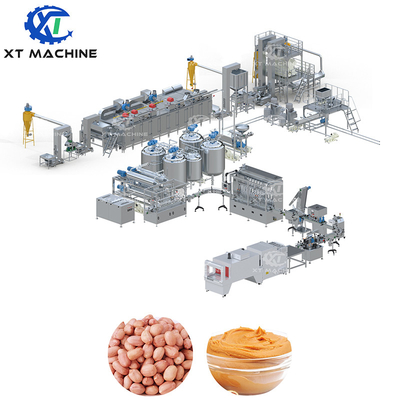 Máquina de molienda de mantequilla de maní y sésamo de alta capacidad Línea de producción de mantequilla de almendras
