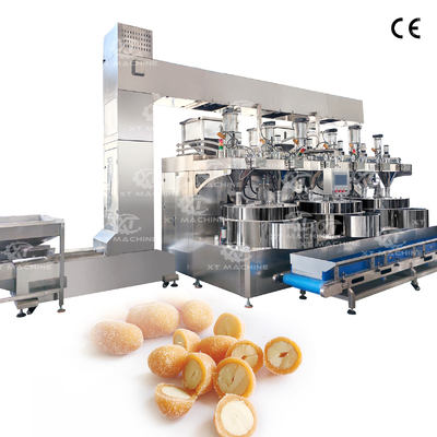 Máquina automática de recubrimiento de tres estaciones de gran capacidad y alta eficiencia para recubrimiento de nueces de anacardo y semillas de melón