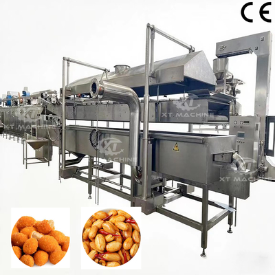 Un buen precio. SUS304 500 800 Kg/h Máquina de freír automática continua para snacks Alimentos fritas fritas fritas nueces carne cacahuete grado industrial en línea