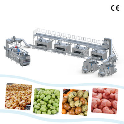 Línea de máquina industrial de tostado y recubrimiento de cacahuetes llave en mano, grado alimenticio 304