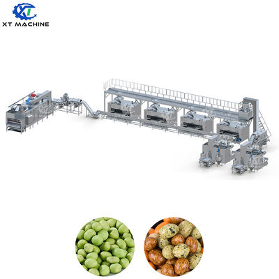 Máquina de recubrimiento de cacahuetes totalmente automática de 500-1000 kg/h con control PLC y acero inoxidable 304 de grado alimenticio