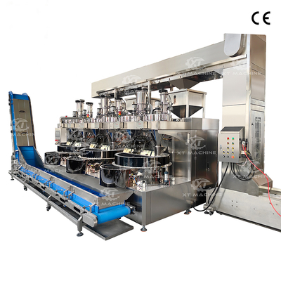 Un buen precio. Máquina de recubrimiento de cacahuetes de doble estación para la producción de refrigerios en línea