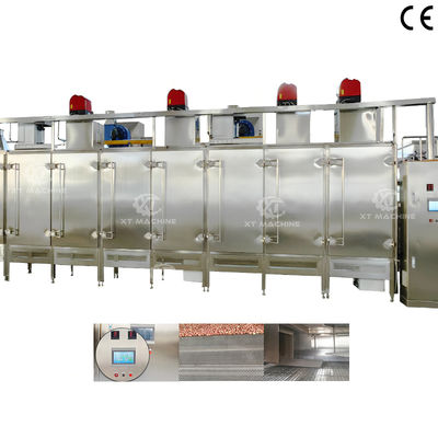 Un buen precio. Máquina de tostado continuo de nueces de temperatura ajustable con poderosa función de enfriamiento Horno de horneado comercial en línea