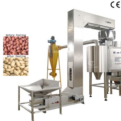 Un buen precio. Máquina de blanqueo de cacahuetes de grado alimenticio con capacidad de 500 kg/h Máquina para pelar avellanas con alta velocidad de blanqueo en línea