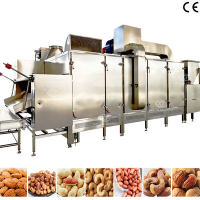 Un buen precio. Máquina de tostado continua de tipo cinturón con una capacidad de 500 kg/h-1000 kg/h para plantas de procesamiento de nueces en línea