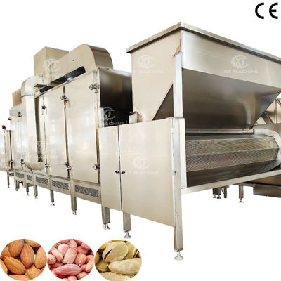 300 kg/h-500 kg/h Máquina de tostado continuo de nueces multifuncional Asador de nueces de anacardos con control PLC para hornear