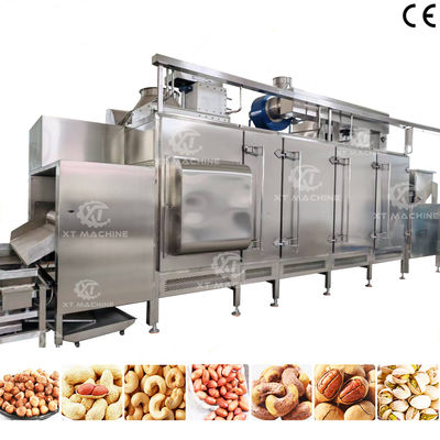 Un buen precio. Máquina de tostado continuo de nueces Máquina de tostado de avena con control PLC y construcción de acero inoxidable 304 para plantas de procesamiento de alimentos en línea