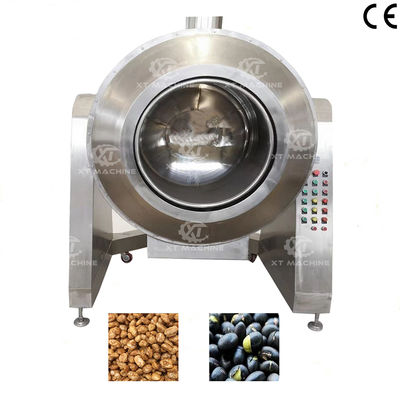 Un buen precio. 70 kg/partida Calentamiento por gas Control automático de temperatura Rostador de rodillos Máquina para hacer cacahuetes con recubrimiento de azúcar en línea