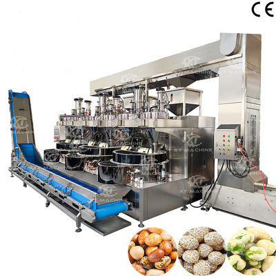 Un buen precio. Máquina de fabricación de huevos de maní con recubrimiento automático de gran capacidad Máquina de recubrimiento de alimentos para frutos secos en línea