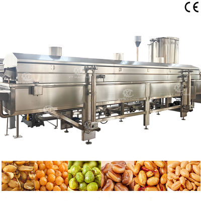 Máquina de freír continua de gran capacidad para copos de maíz, bolas, bocadillos inflados con certificación CE