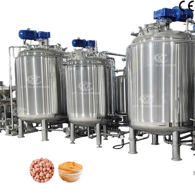 Un buen precio. Grado alimentario Máquina de mezcla de mantequilla de maní/mantequilla de almendras totalmente automática/tanque de desgasificación/máquina de enfriamiento en línea