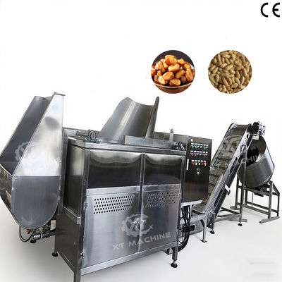 Un buen precio. Freidora automática de nueces de acero inoxidable con ahorro de energía y control de temperatura inteligente, freidora semiautomática de gas para nueces para fábrica de snacks en línea