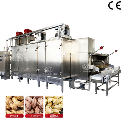 Máquina tostadora continua de frutos secos 500 kg/h Control PLC Acero Inoxidable