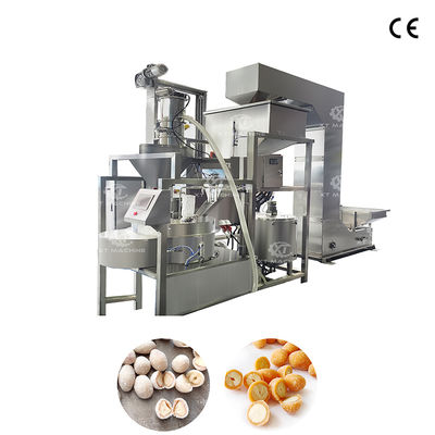 Un buen precio. Equipo de recubrimiento de nueces totalmente automático máquina de fabricación de cacahuetes cubierta con control PLC para recubrimiento de nueces en línea