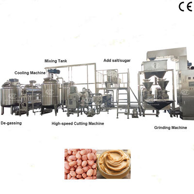 Un buen precio. Línea de producción de mantequilla de maní/anacardo/pistacho de 500 kg/h-2000 kg/h con equipo de procesamiento de mantequilla de frutos secos de material SS304 en línea