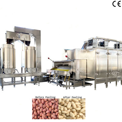 500~1000 kg/h de acero inoxidable de grado alimenticio máquina de blanqueo de cacahuetes asados equipo de pelado de pistachos para plantas de procesamiento de nueces