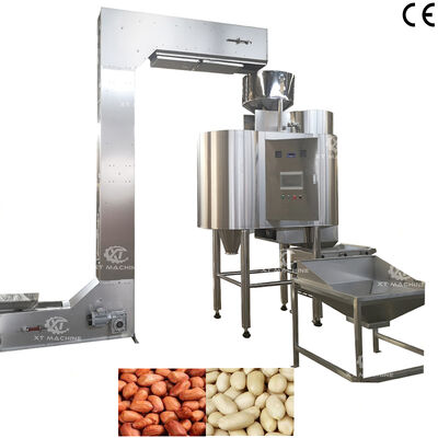 Un buen precio. Máquina de blanqueo de cacahuetes por aire de 500 kg/h, peladora de nueces de acero inoxidable en línea
