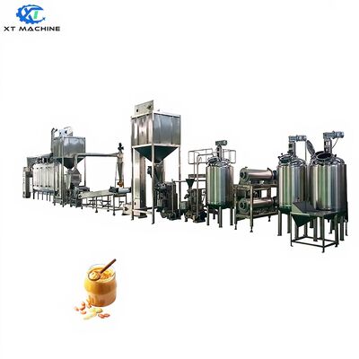 Línea de producción de mantequilla de maní de fórmula múltiple totalmente cerrada con construcción de acero inoxidable SUS 304