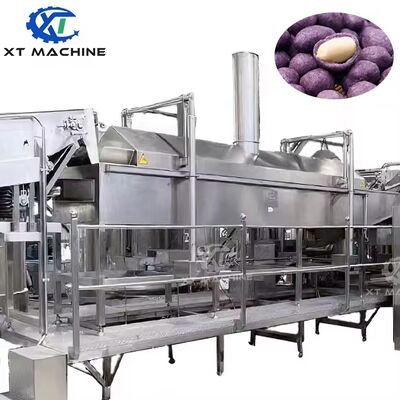 Freidora continua tipo cinta SUS304 de grado alimenticio con control PLC y capacidad de 500-800 kg/h
