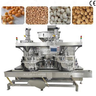 600-800 kg/h Control PLC Nueces de cacahuete y anacardos Máquina de recubrimiento automática para recubrimiento uniforme de las nueces Snacks alimentos