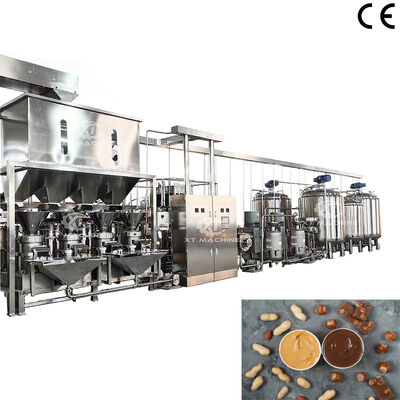 Un buen precio. Máquina totalmente automática de acero inoxidable para hacer pasta de maní con línea de producción de 2000 kg/h para el procesamiento de nueces en línea
