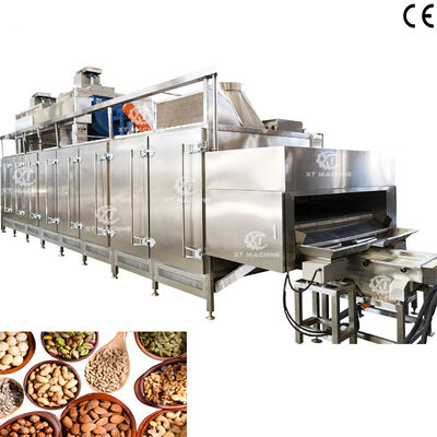 Un buen precio. Máquina tostadora de frutos secos tipo correa con control inteligente PLC y construcción de acero inoxidable para secciones de tostado ajustables en línea