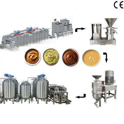 Un buen precio. Línea de producción de pasta de maní Equipo de procesamiento de mantequilla de almendras de pistacho con una capacidad de 500 kg/h-1000 kg/h para plantas de procesamiento de nueces en línea