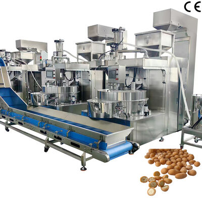 Un buen precio. 500 kg/h-600 kg/h Máquina automática para hacer cacahuetes con cubierta de acero inoxidable Equipo de recubrimiento de nueces de grado alimenticio en línea