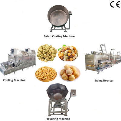 Línea de producción de horneado y sazonado de recubrimiento de frutos secos de grado alimenticio con capacidad de 100-200 kg/h