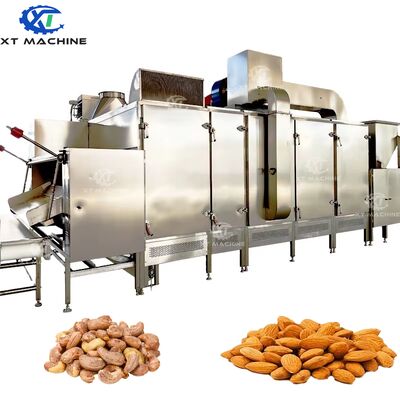 Tostador continuo de frutos secos de acero inoxidable SUS304 con control PLC y capacidad de 3000 kg/h para uso industrial