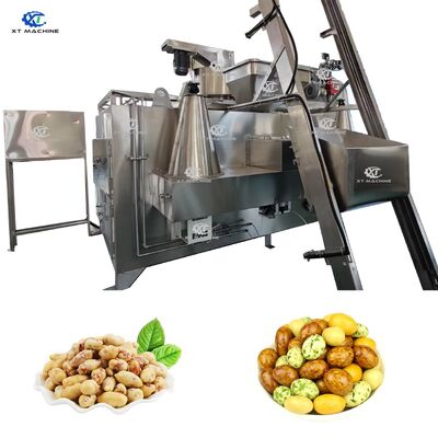 Máquina tostadora oscilante a gas/aceite de acero inoxidable 304 con capacidad de 50 kg/h para frutos secos recubiertos
