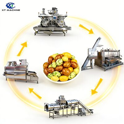 500-1000 kg/h Capacidad SUS304 Máquina de recubrimiento de cacahuetes para alimentos con control PLC de Siemens para el procesamiento de nueces