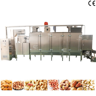 SUS304 Roaster de nueces continuas Nuez de anacardos máquina japonesa de tostado de cacahuetes con control PLC para uso comercial