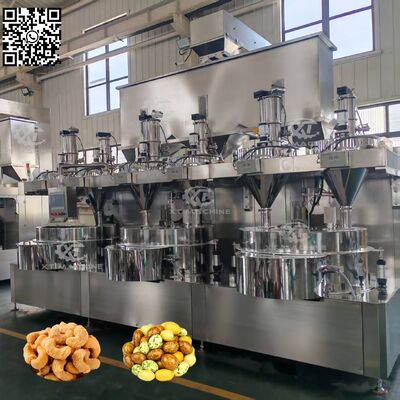 Un buen precio. Máquina de recubrimiento automática SUS304 controlada por PLC para hacer habas/maní rosa/anacardos de coco con capacidad de 300-400 kg/h en línea