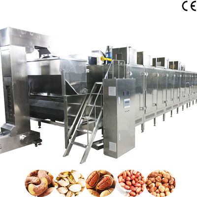 Máquina de tostado continuo de nueces con material SS304 de temperatura ajustable y capacidad de 1000 kg/h
