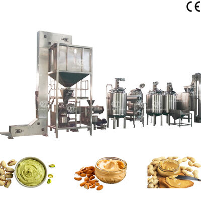 Un buen precio. Función de desgasificación Línea de producción de mantequilla de maní crujiente/mantequilla de nuez de caju con una planta de procesamiento de mantequilla de nuez de 1000-1200 kg/h en línea
