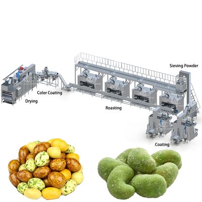 Un buen precio. Línea de fabricación de cacahuetes de piel de pescado/cahuetes con recubrimiento crujiente Línea industrial de procesamiento de cacahuetes con recubrimiento de 500-1000 kg/h en línea