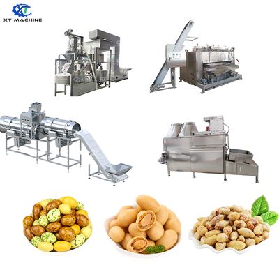 Línea de procesamiento de tostado y recubrimiento de maní con capacidad de 500-1000 kg/h con acero inoxidable de calidad alimentaria SUS304 y control PLC