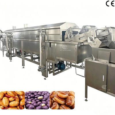 Máquina de freír automática continua de cacahuetes recubiertos de acero inoxidable 304, frito de maíz y frutos secos con separación de agua y aceite