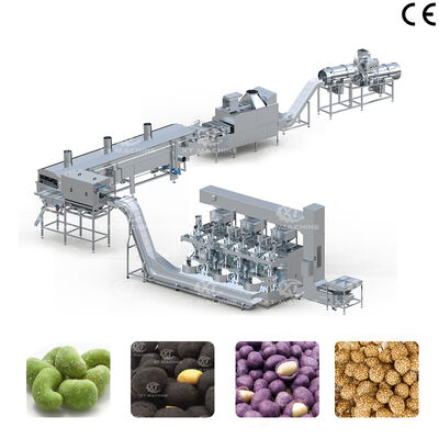 Un buen precio. Línea de producción de fritura de almendras y anacardos, planta de procesamiento de maní recubierto para freír completamente automática en línea