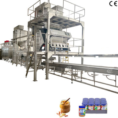 Un buen precio. Máquina de producción de mantequilla de maní totalmente automatizada con control PLC 2000 kg/h Capacidad en línea