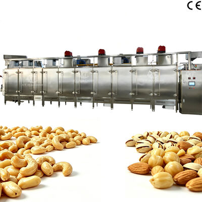 Un buen precio. Máquina de tostado continuo de nueces de temperatura ajustable Maquina de tostado de nueces con poderosa función de enfriamiento Horno de horneado comercial en línea