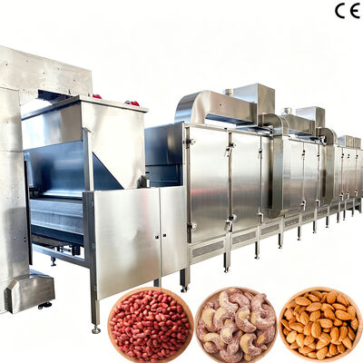 Un buen precio. SS304 Maquina de tostado de nueces continuas de grado alimenticio Semillas de girasol tostador horno de horneado comercial para uso en fábrica en línea