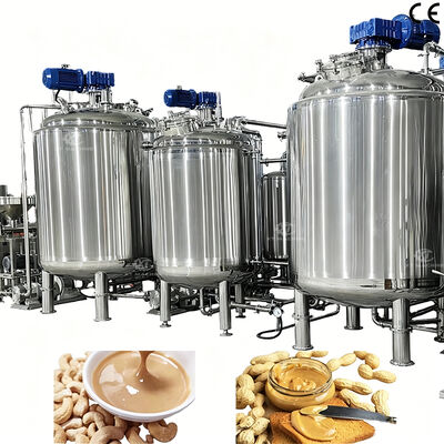 Un buen precio. Mezcla de mantequilla de maní/mantequilla de almendras completamente automática de grado alimenticio/tanque de desgasificación/máquina de enfriamiento en línea